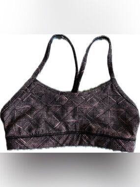 lululemon athletica Black & Pink Geometric Racerback Sports Bra. Size 4.